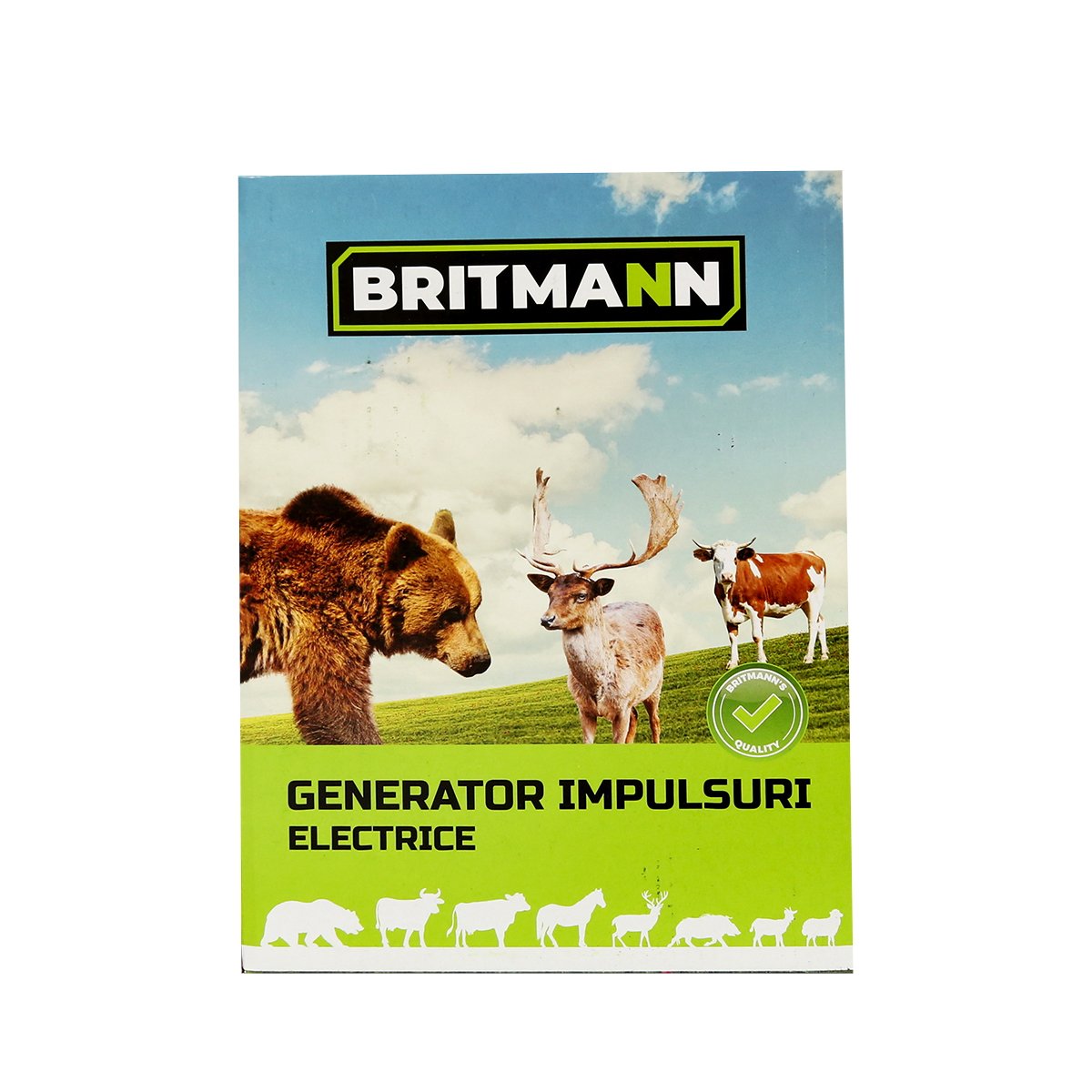Aparat generator de impulsuri DC 12/220V, 6.5 Joule 100km pentru gard electric BRITMANN